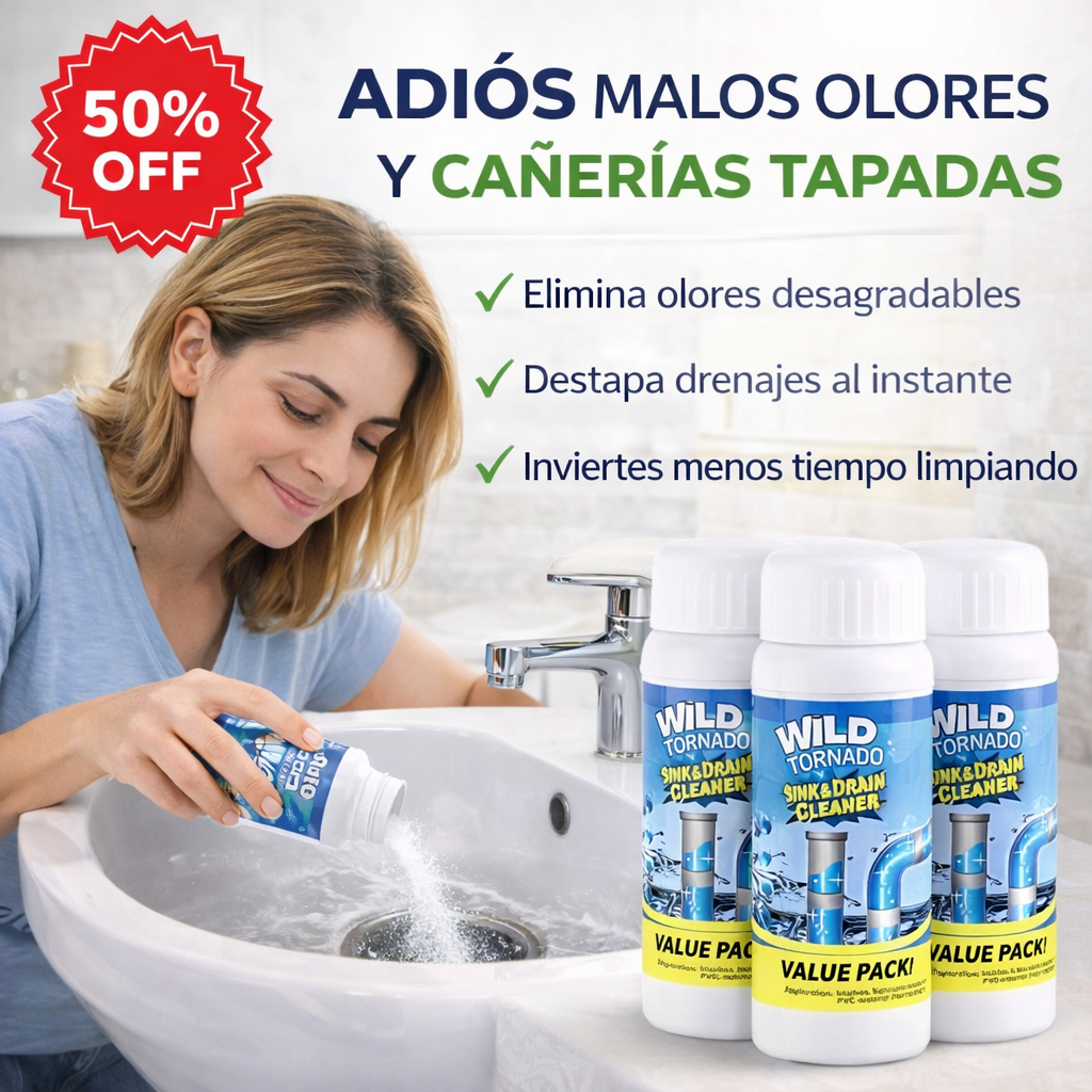 WILD TORNADO - El Polvo limpiador De Drenajes Al Instante¡¡